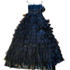 Vintage Masquerade Black Lace Gothic Victorian Ball Gown  Dress Whimsigoth